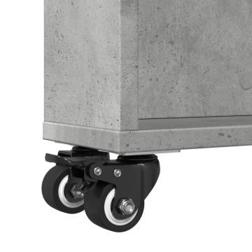  Narrow Storage Trolley Concrete Grey 48x13x68 cm Engineered Wood