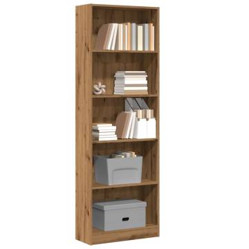  Bookcase Artisian Oak 60x24x176 cm Engineered Wood