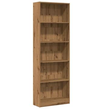  Bookcase Artisian Oak 60x24x176 cm Engineered Wood