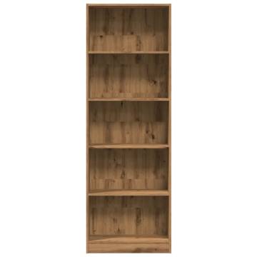  Bookcase Artisian Oak 60x24x176 cm Engineered Wood