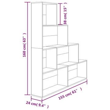 Book Cabinet/Room Divider Sonoma Oak 155x24x160 cm Engineered Wood