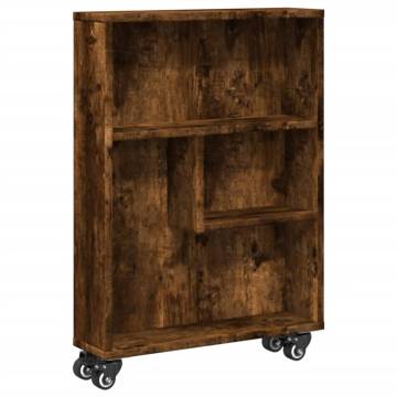  Narrow Storage Trolley Smoked Oak 48x13x68 cm Engineered Wood