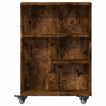  Narrow Storage Trolley Smoked Oak 48x13x68 cm Engineered Wood