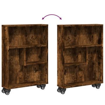  Narrow Storage Trolley Smoked Oak 48x13x68 cm Engineered Wood