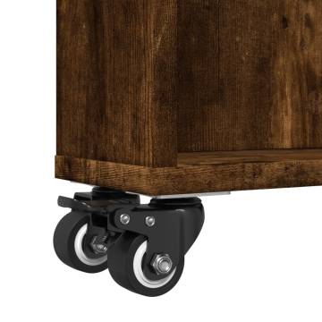  Narrow Storage Trolley Smoked Oak 48x13x68 cm Engineered Wood