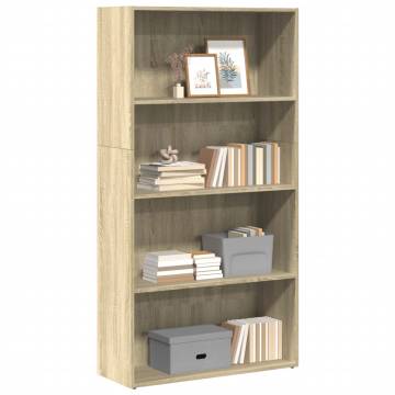  Bookcase Sonoma Oak 80x30x152 cm Engineered Wood