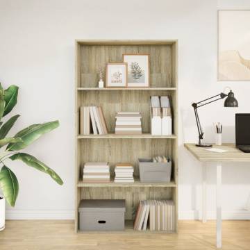  Bookcase Sonoma Oak 80x30x152 cm Engineered Wood