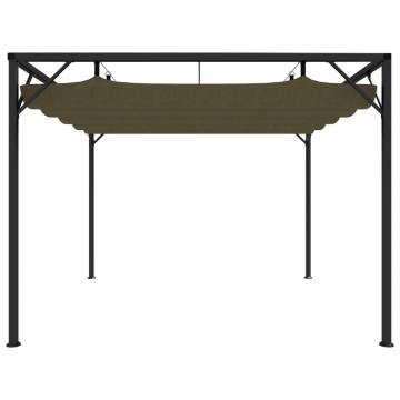 Garden Gazebo with Retractable Roof 3x3 m Taupe 180 g/m²