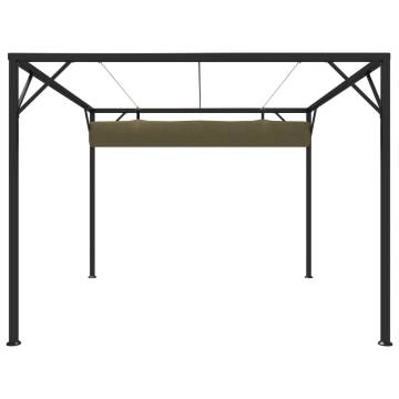 Garden Gazebo with Retractable Roof 3x3 m Taupe 180 g/m²