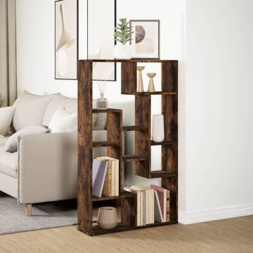  Bookcase Smoked Oak 72x20x120 cm Engineered Wood