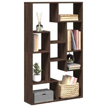  Bookcase Brown Oak 72x20x120 cm Engineered Wood