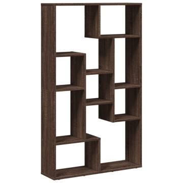  Bookcase Brown Oak 72x20x120 cm Engineered Wood