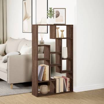  Bookcase Brown Oak 72x20x120 cm Engineered Wood