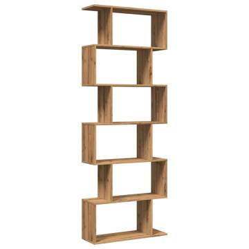  Room Divider Bookcase 6-Tier Artisan Oak 70x24x193 cm Engineered Wood