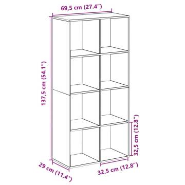  Room Divider Bookcase Brown Oak 69.5x29x137.5 cm Engineered Wood