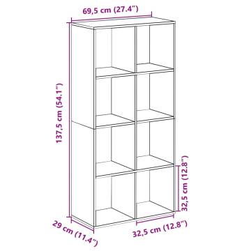  Room Divider Bookcase Smoked Oak 69.5x29x137.5 cm Engineered Wood