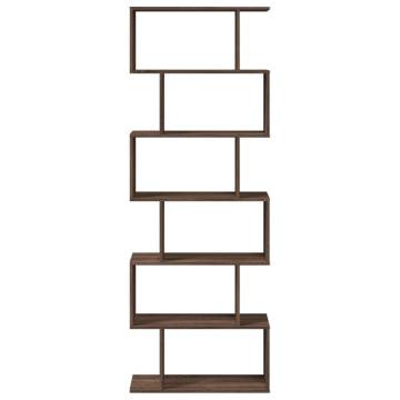  Room Divider Bookcase 6-Tier Brown Oak 70x24x193 cm Engineered Wood