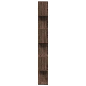  Room Divider Bookcase 6-Tier Brown Oak 70x24x193 cm Engineered Wood