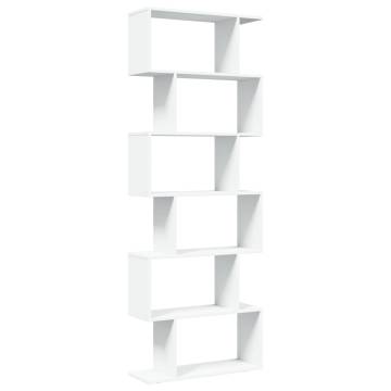  Room Divider Bookcase 6-Tier White 70x24x193 cm Engineered Wood