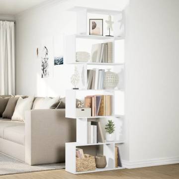  Room Divider Bookcase 6-Tier White 70x24x193 cm Engineered Wood