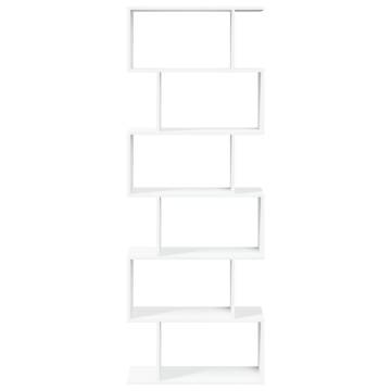  Room Divider Bookcase 6-Tier White 70x24x193 cm Engineered Wood