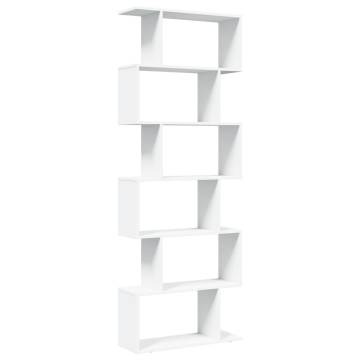  Room Divider Bookcase 6-Tier White 70x24x193 cm Engineered Wood