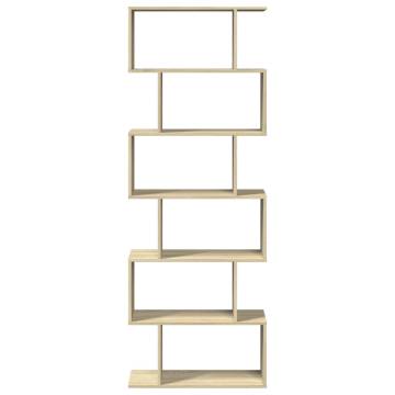  Room Divider Bookcase 6-Tier Sonoma Oak 70x24x193 cm Engineered Wood