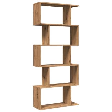  Room Divider Bookcase 5-Tier Artisan Oak 70x24x161 cm Engineered Wood