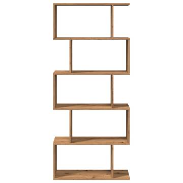  Room Divider Bookcase 5-Tier Artisan Oak 70x24x161 cm Engineered Wood