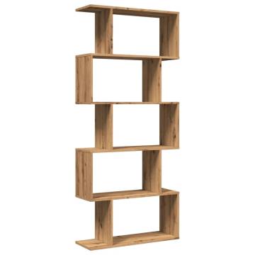  Room Divider Bookcase 5-Tier Artisan Oak 70x24x161 cm Engineered Wood