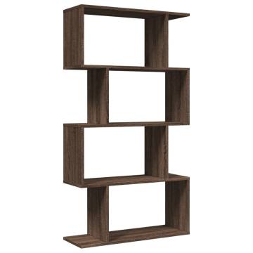  Room Divider Bookcase 4-Tier Brown Oak 70x24x129 cm Engineered Wood