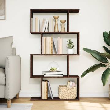  Room Divider Bookcase 4-Tier Brown Oak 70x24x129 cm Engineered Wood