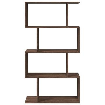  Room Divider Bookcase 4-Tier Brown Oak 70x24x129 cm Engineered Wood