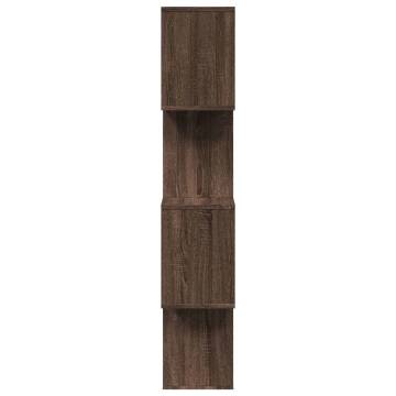  Room Divider Bookcase 4-Tier Brown Oak 70x24x129 cm Engineered Wood