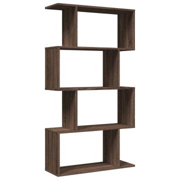  Room Divider Bookcase 4-Tier Brown Oak 70x24x129 cm Engineered Wood