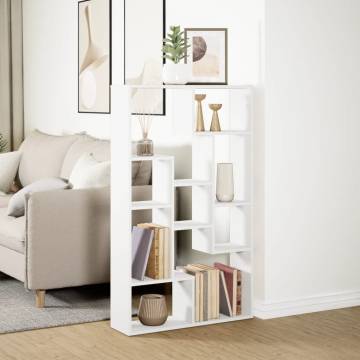  Bookcase White 72x20x120 cm Engineered Wood