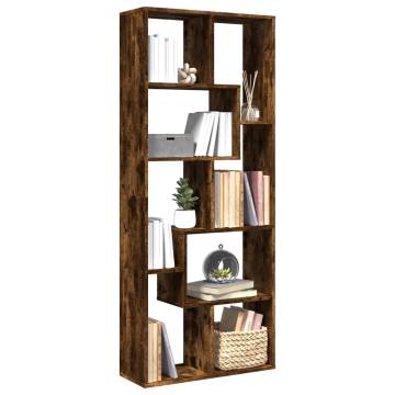  Room Divider Bookcase Smoked Oak 67x25x161.5 cm Engineered Wood