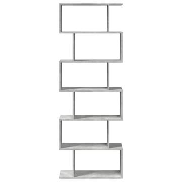  Room Divider Bookcase 6-Tier Concrete Grey 70x24x193 cm Engineered Wood