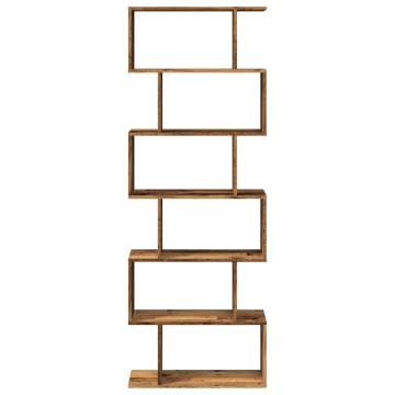  Room Divider Bookcase 6-Tier Old Wood 70x24x193 cm Engineered Wood