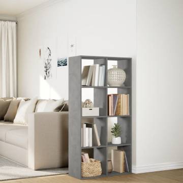  Room Divider Bookcase Concrete Grey 69.5x29x137.5 cm Engineered Wood