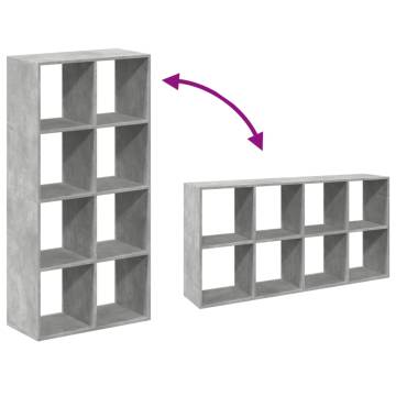  Room Divider Bookcase Concrete Grey 69.5x29x137.5 cm Engineered Wood