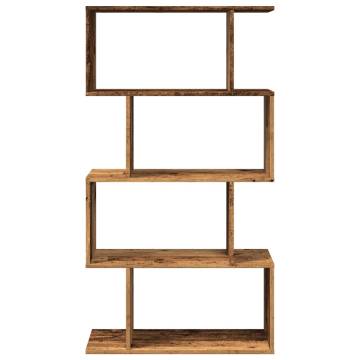  Room Divider Bookcase 4-Tier Old Wood 70x24x129 cm Engineered Wood