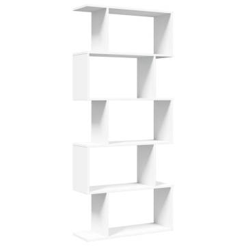  Room Divider Bookcase 5-Tier White 70x24x161 cm Engineered Wood