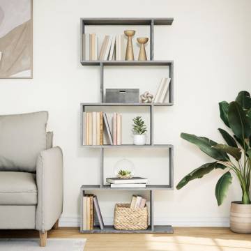  Room Divider Bookcase 5-Tier Grey Sonoma 70x24x161 cm Engineered Wood