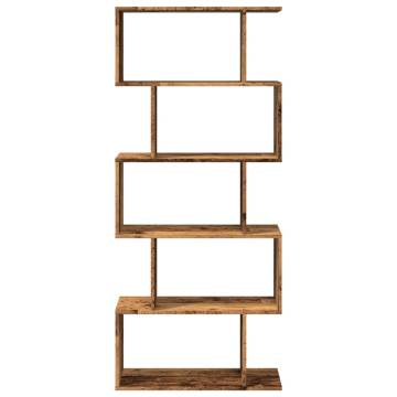  Room Divider Bookcase 5-Tier Old Wood 70x24x161 cm Engineered Wood