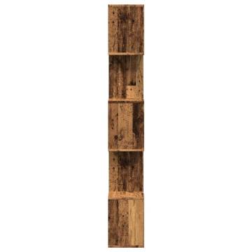  Room Divider Bookcase 5-Tier Old Wood 70x24x161 cm Engineered Wood