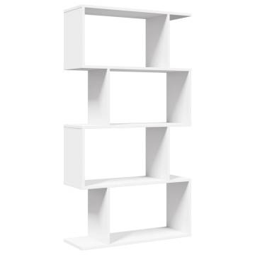  Room Divider Bookcase 4-Tier White 70x24x129 cm Engineered Wood