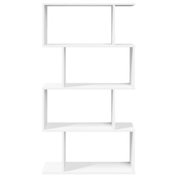  Room Divider Bookcase 4-Tier White 70x24x129 cm Engineered Wood