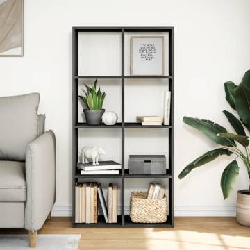  Room Divider Bookcase Black 69.5x29x137.5 cm Engineered Wood