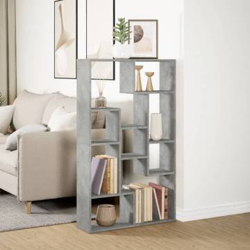  Bookcase Concrete Grey 72x20x120 cm Engineered Wood